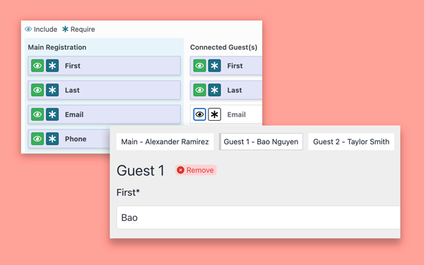 Screenshot of connected guests